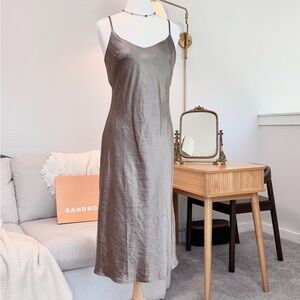 OAK + FORT Taupe Slip Dress